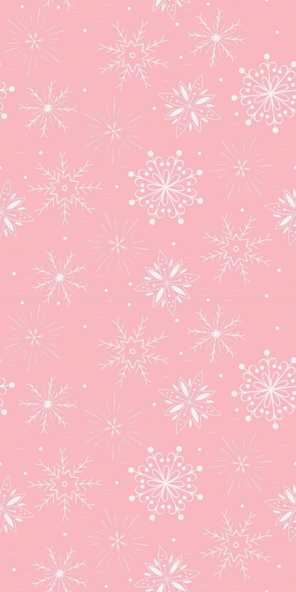 Christmas rug with white snowflakes on pink - TenStickers