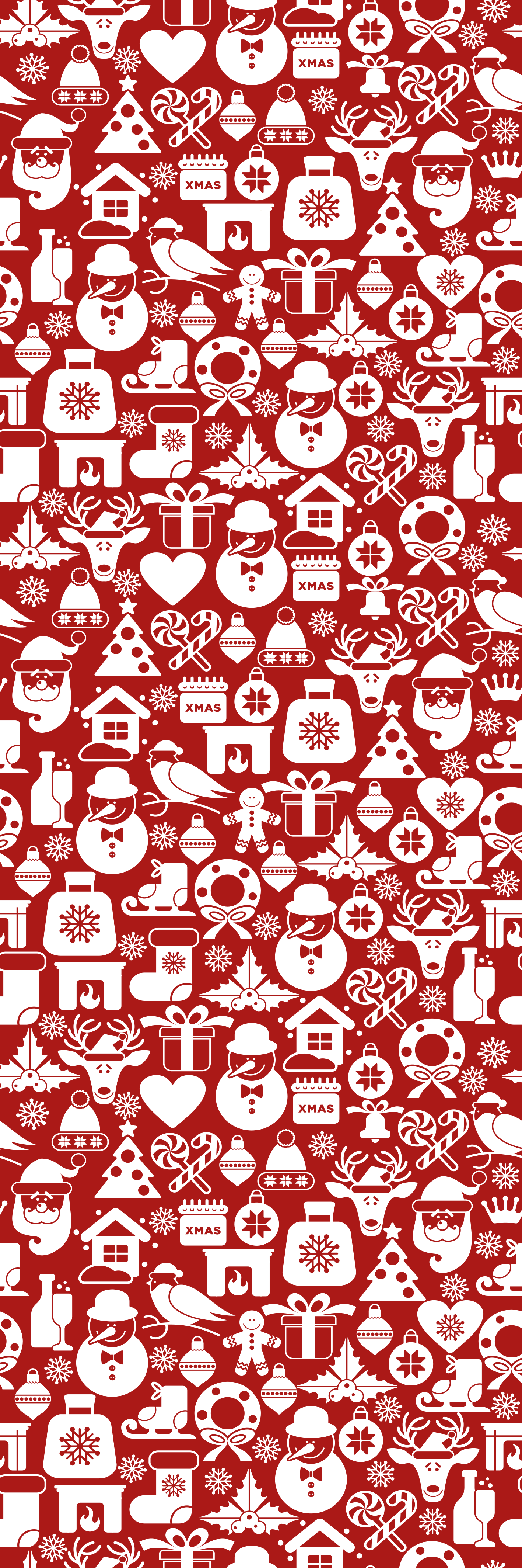 Christmas rug with red background and christmas icons - TenStickers