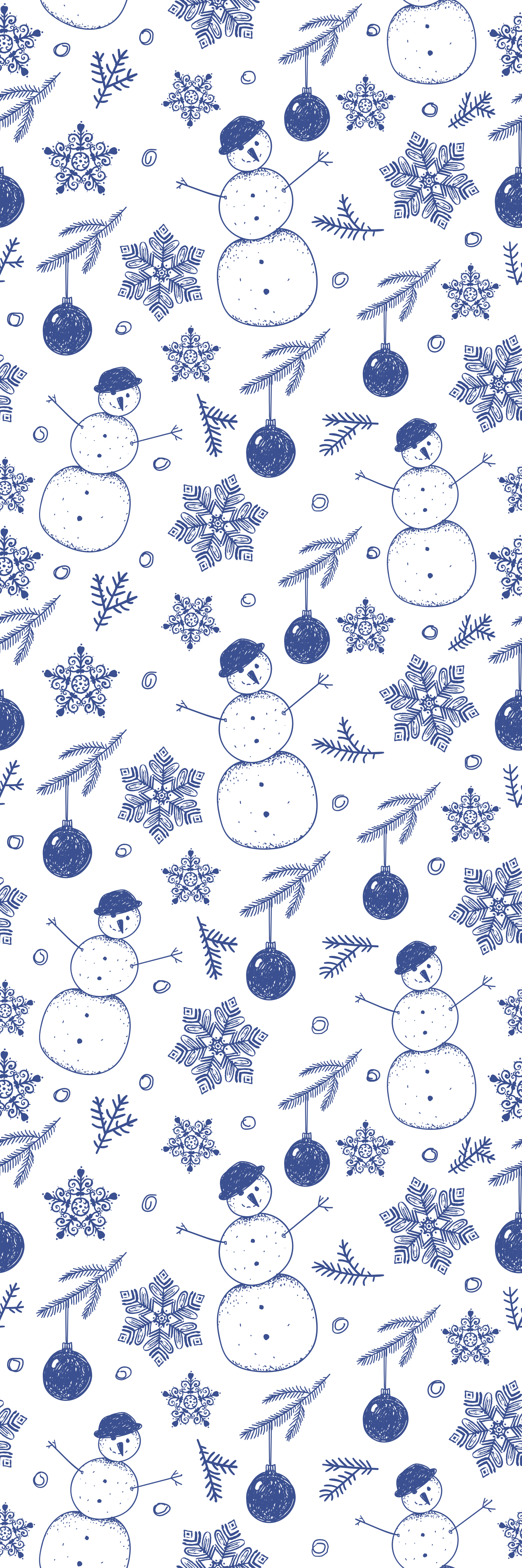 Christmas rug with hand-drawn blue winter design - TenStickers