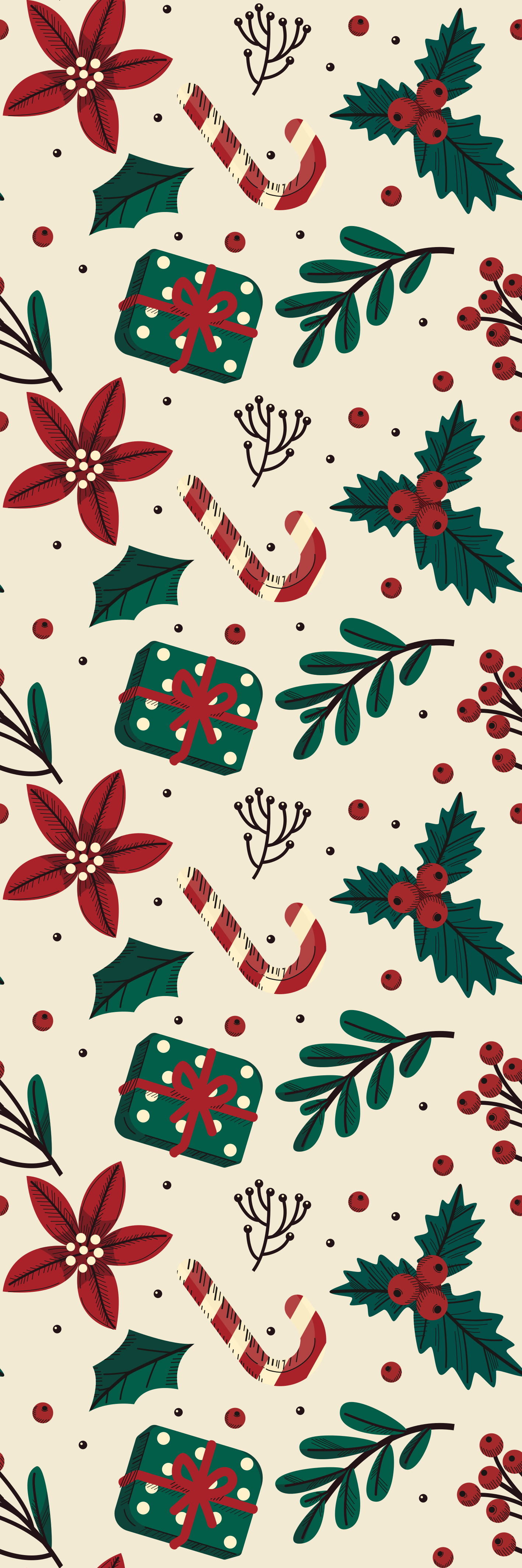 Christmas rug in green and red vintage pattern - TenStickers