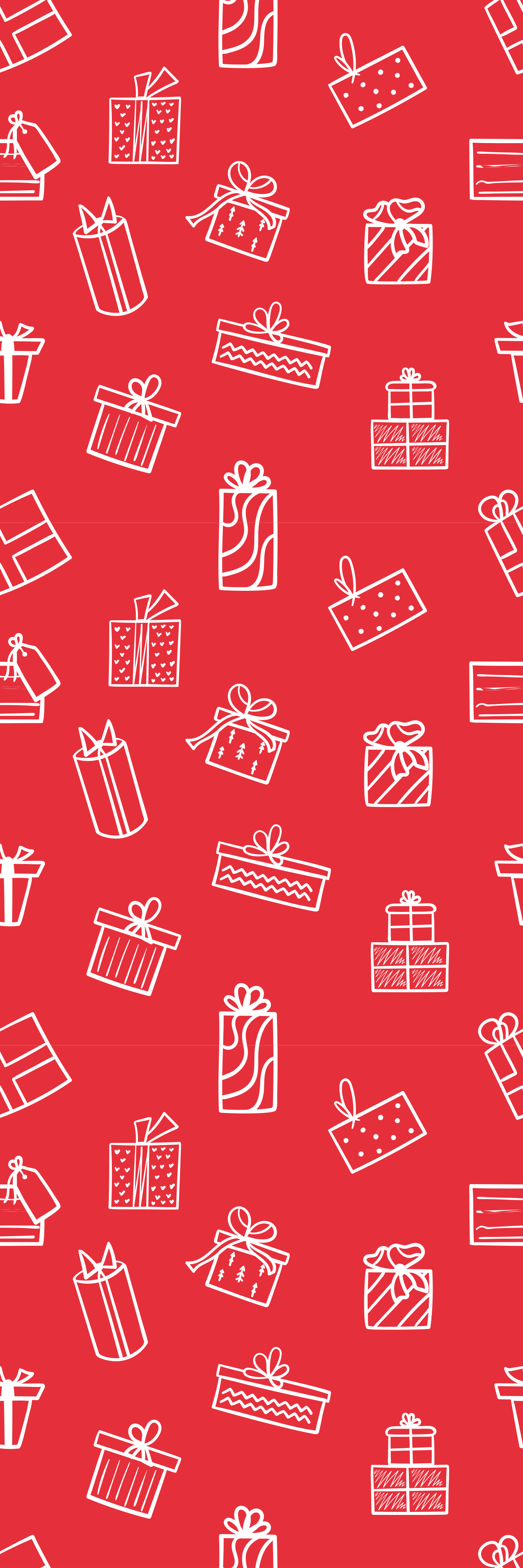 Christmas rug with white gifts on red background - TenStickers