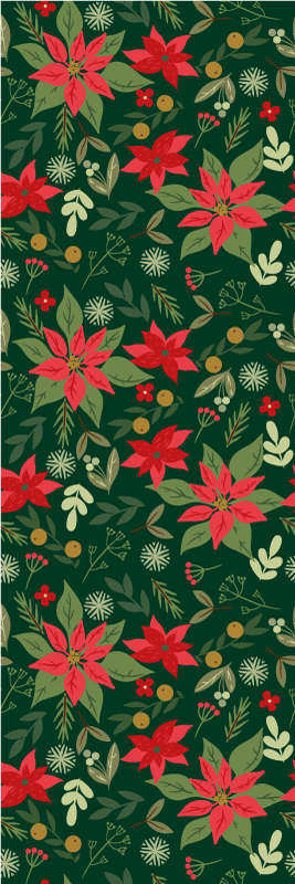 Christmas rug with leaf christmas decorations - TenStickers
