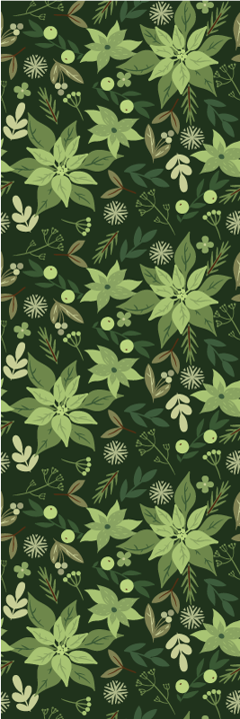 Christmas rug with green floral decorations - TenStickers