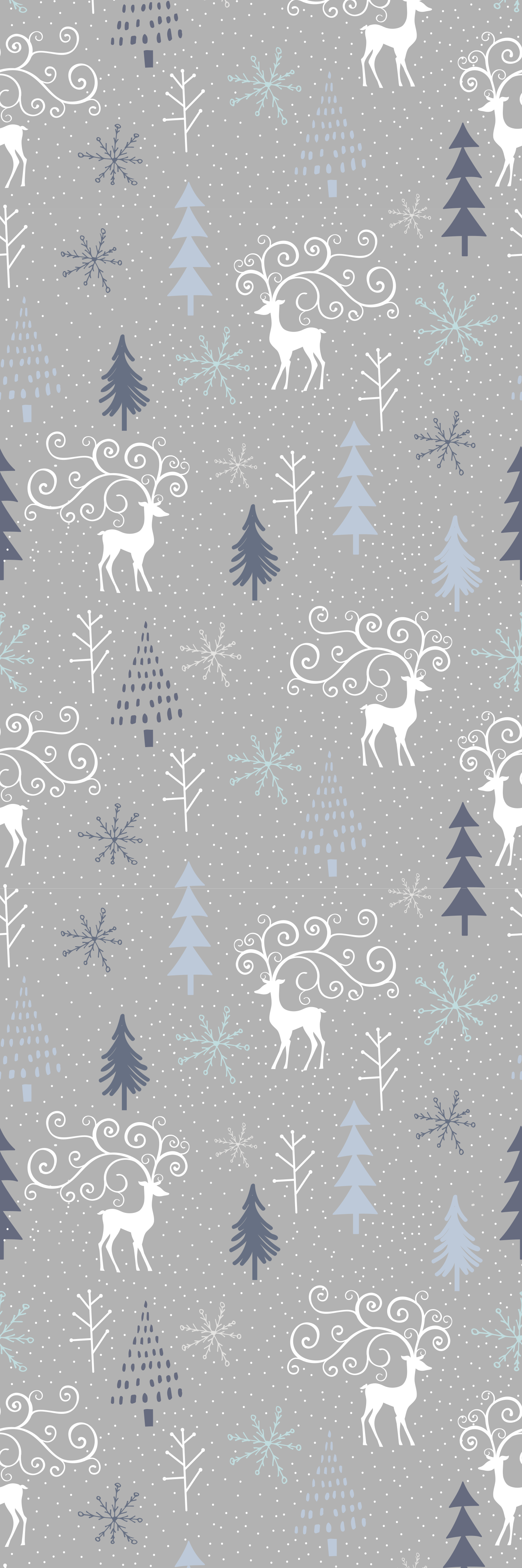Christmas rug with white reindeers and trees pattern - TenStickers