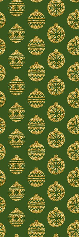 Christmas rug with golden charms on green background - TenStickers