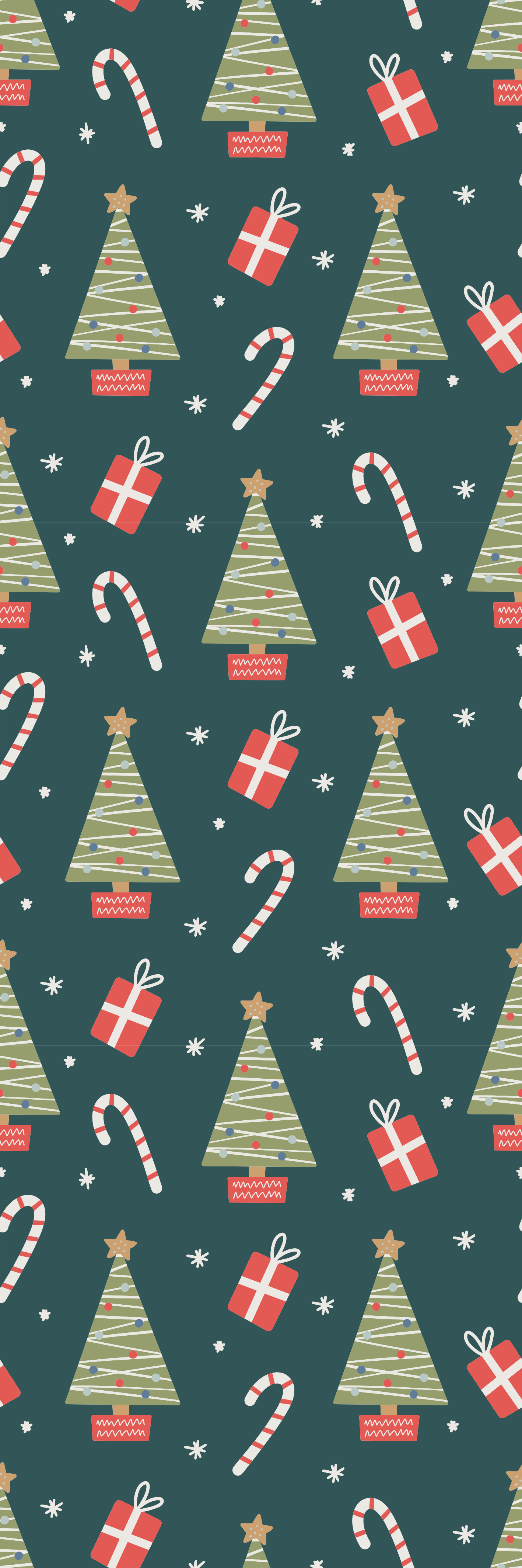 Christmas rug with colorful trees and presents - TenStickers
