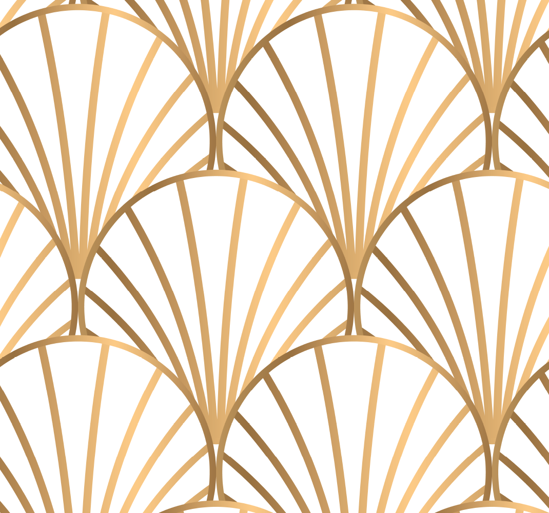 Art deco white and gold bedroom carpet - TenStickers