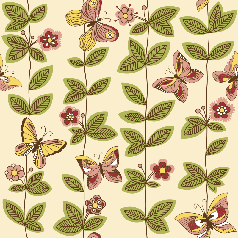 Bedroom carpet with butterflies design - TenStickers