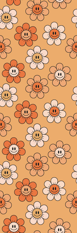 Bedroom carpet with orange shades smiley faces - TenStickers