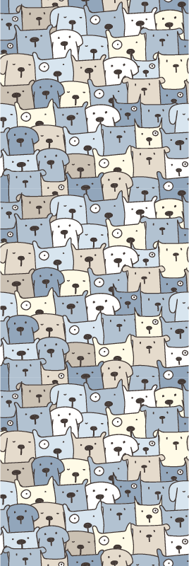 Gray drawn dogs bedroom carpet - TenStickers