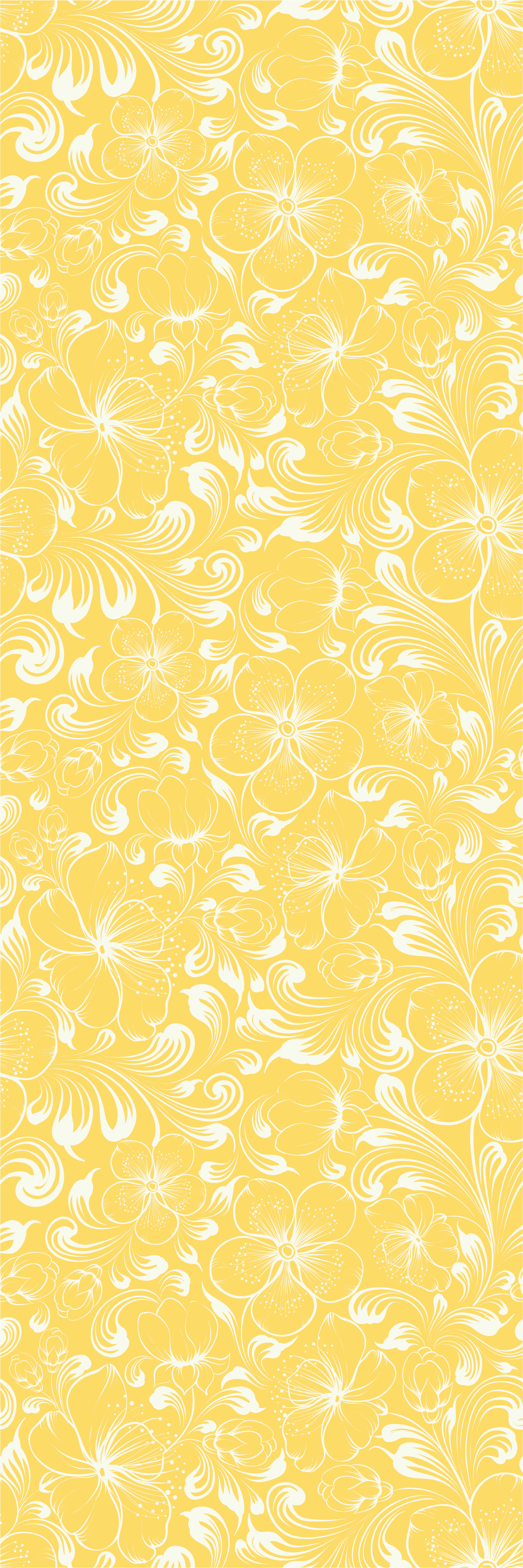Yellow floral grandmillenial style bedroom carpet - TenStickers