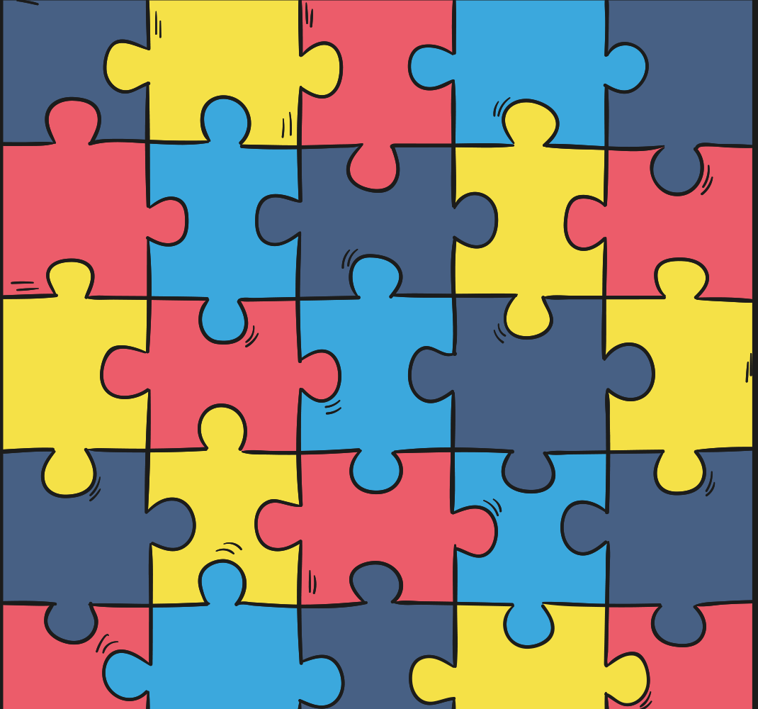 Rainbow jigsaw bedroom carpet - TenStickers