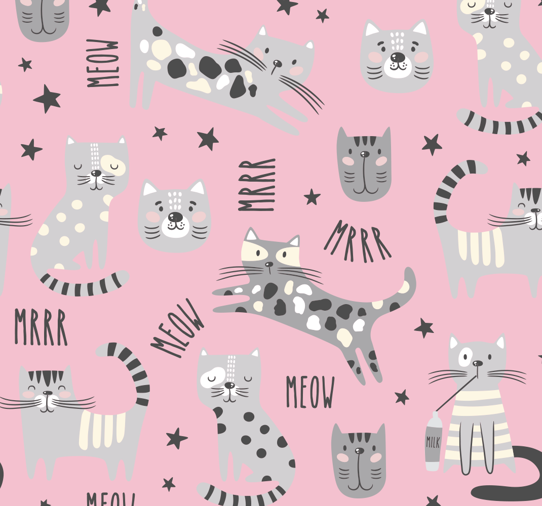 Stylish cats bedroom carpet - TenStickers