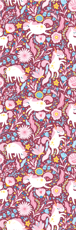 Bedroom carpet with beautiful unicorn pattern design - TenStickers