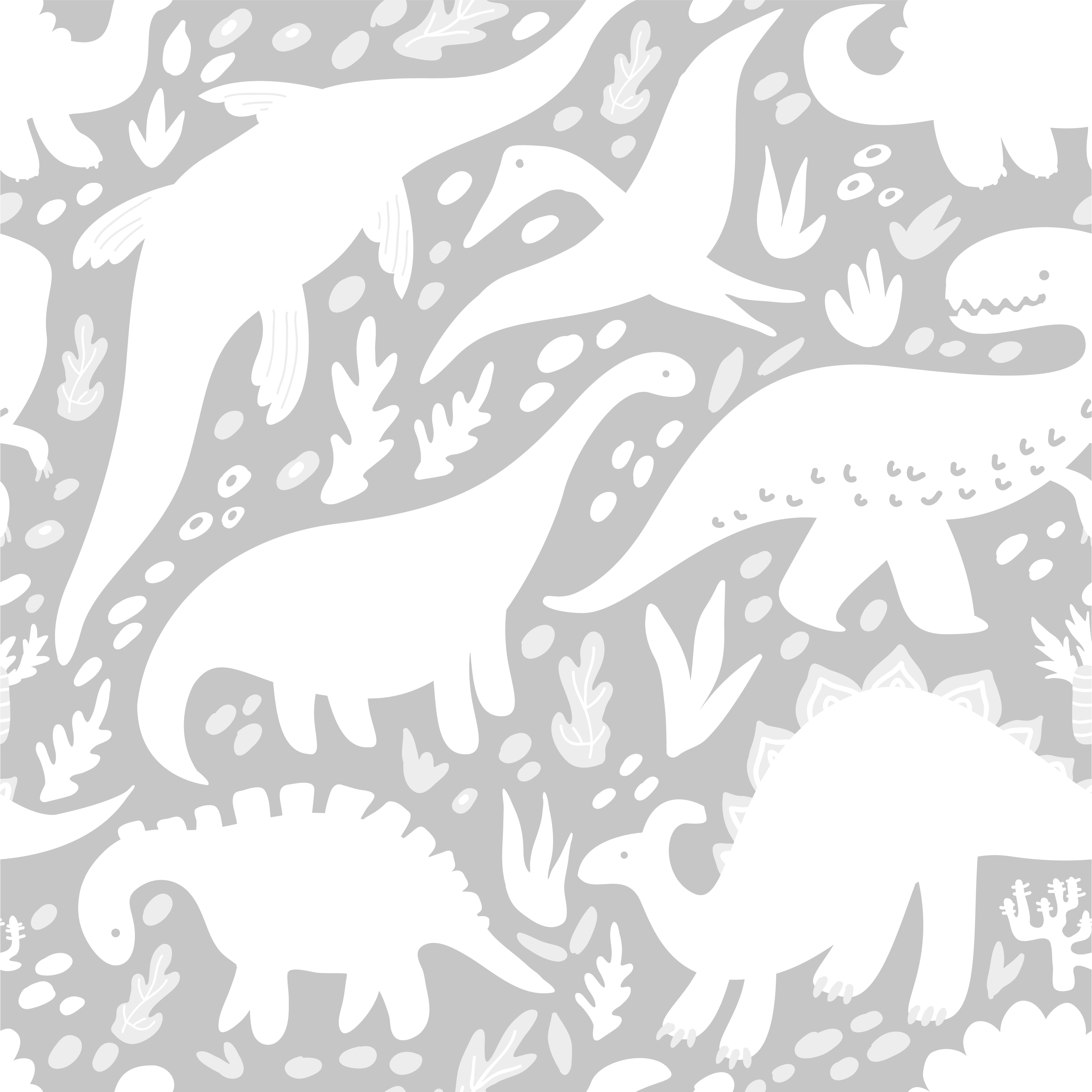Bedroom carpet with white dinosaur pattern - TenStickers