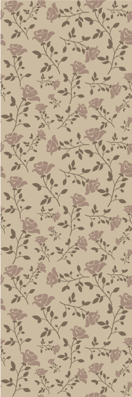 Bedroom carpet in brown vintage rose pattern - TenStickers