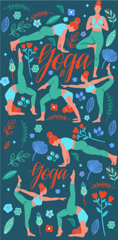 Bedroom carpet for a woman doing yoga - TenStickers