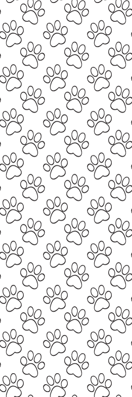 Bedroom carpet with black and white cat paw prints - TenStickers