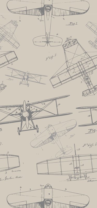 Vintage planes pattern bedroom carpet - TenStickers