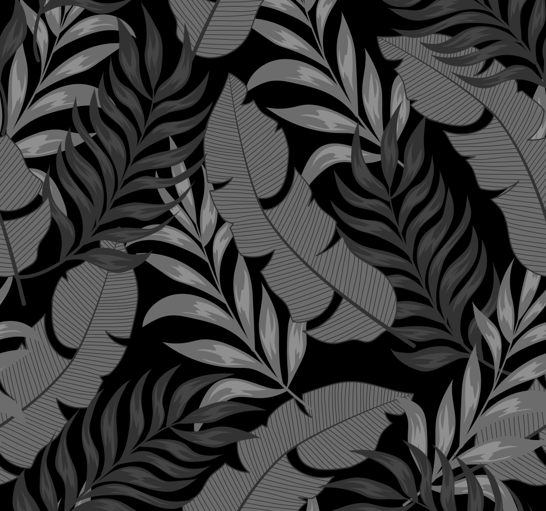 Bedroom carpet dark jungle leaves design - TenStickers