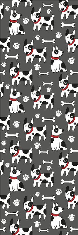 Bedroom carpet featuring a fantastic black and white dog - TenStickers