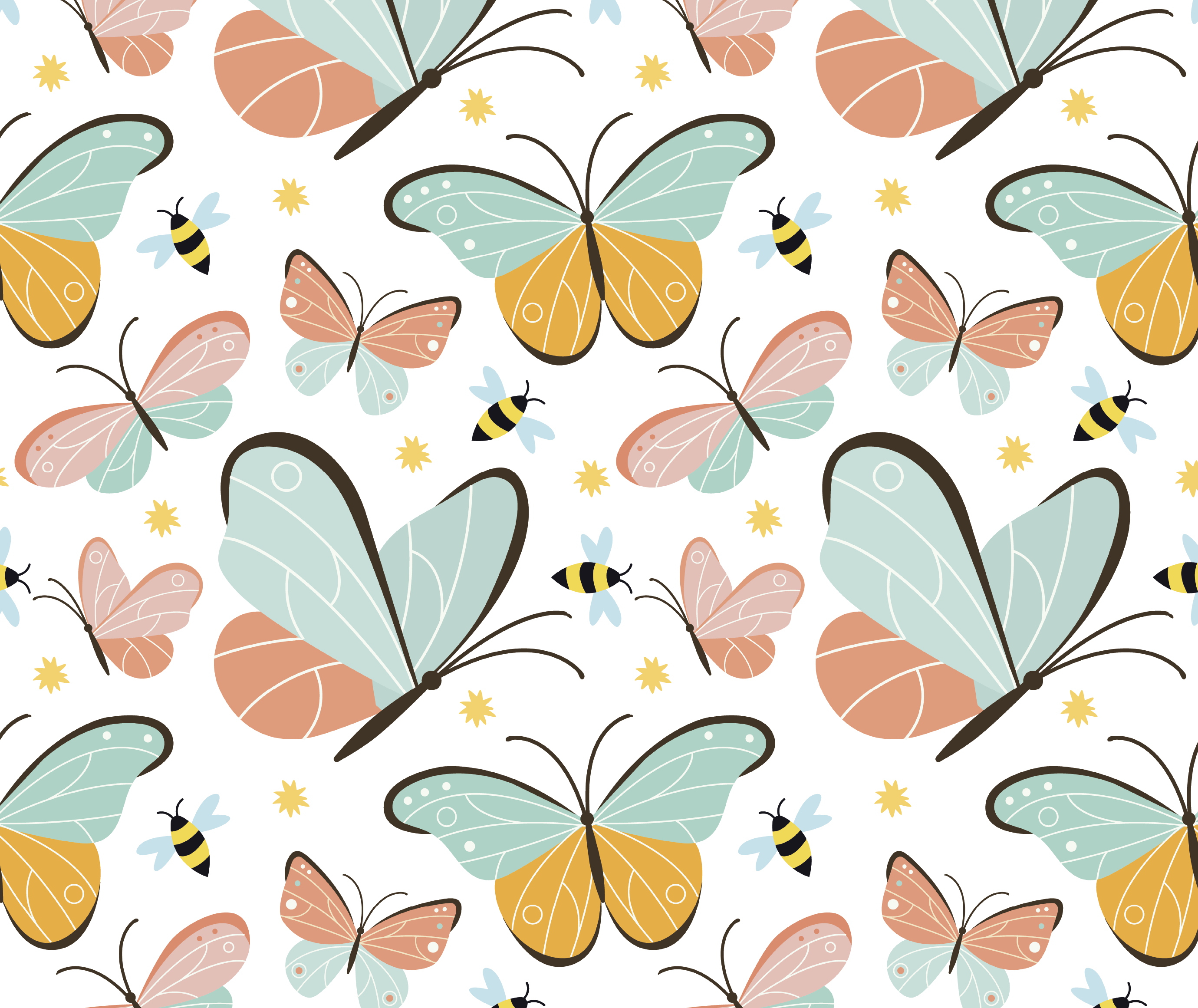 Bedroom carpet with butterflies and bees design - TenStickers