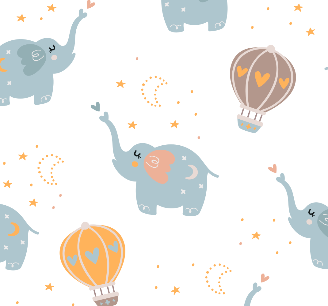 Bedroom carpet with adorable elephants for kids - TenStickers