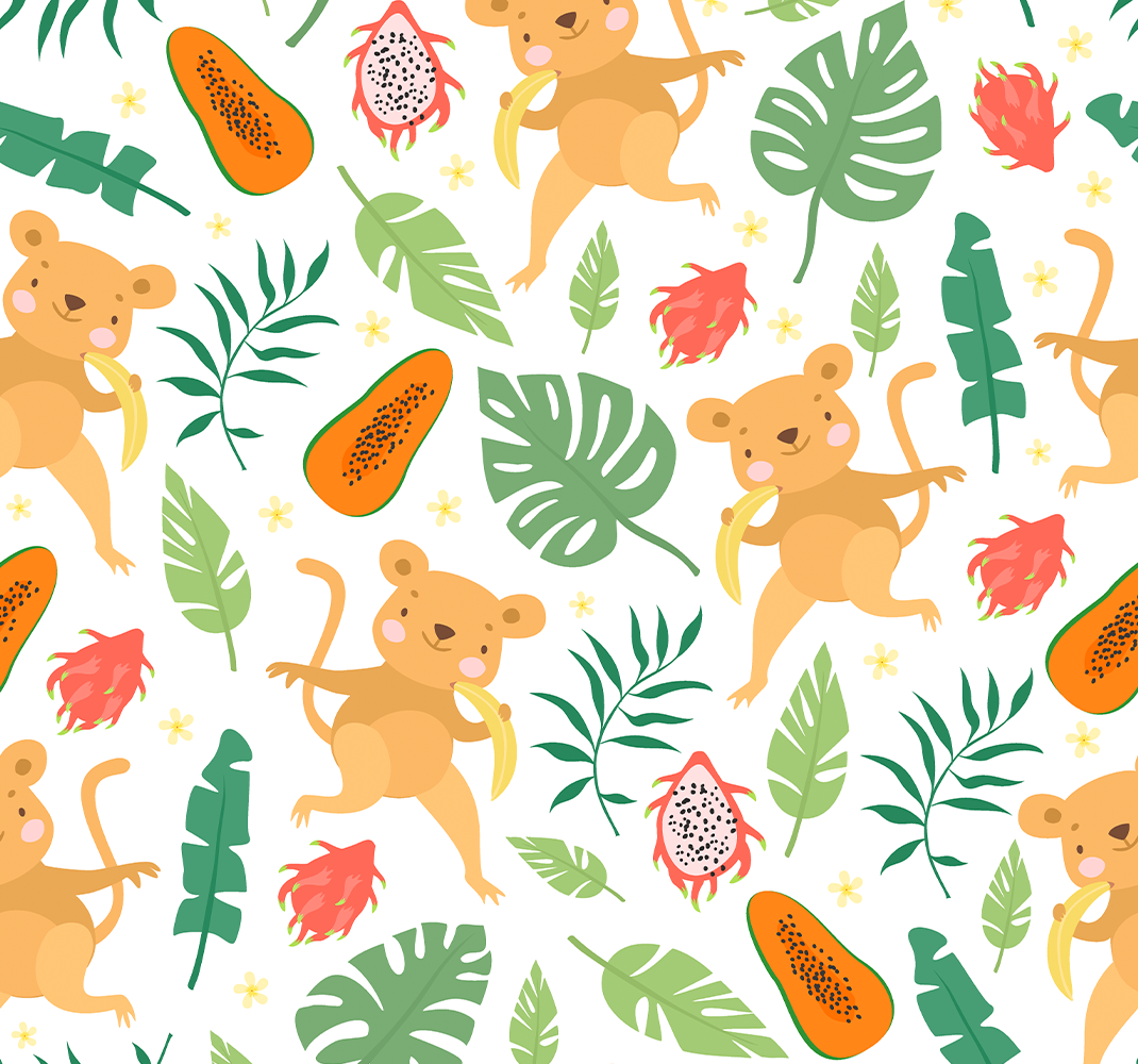 Bedroom carpet with tropical monkey in branches - TenStickers