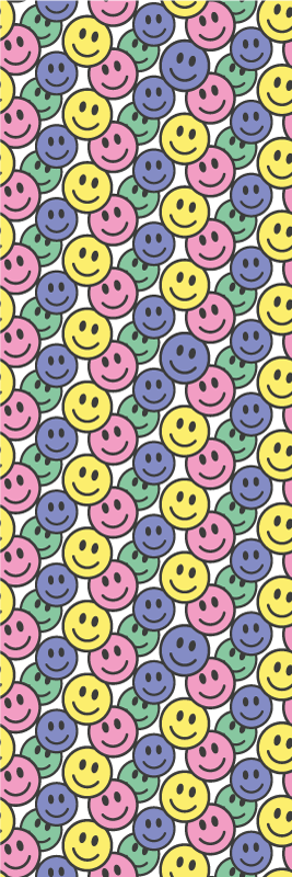 Bedroom carpet with colorful pastel smiley faces - TenStickers