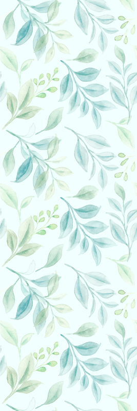Green thin leaves bedroom carpet - TenStickers
