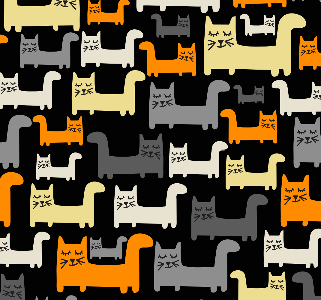 Bedroom carpet colorful geometric cats - TenStickers