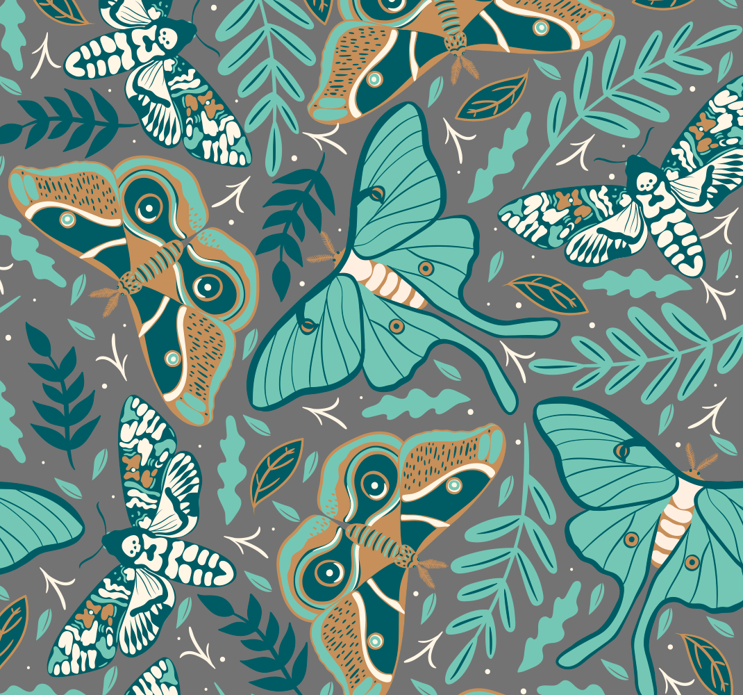 Bedroom carpet with green and blue butterflies - TenStickers
