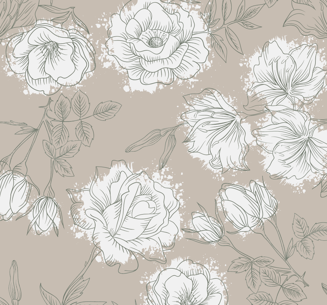 Vintage style peonies bedroom carpet - TenStickers