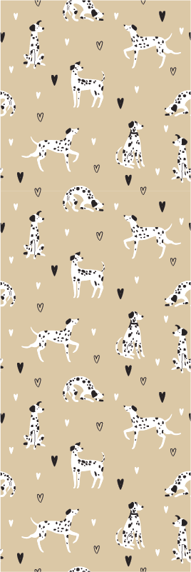Bedroom carpet with beige dog pattern - TenStickers