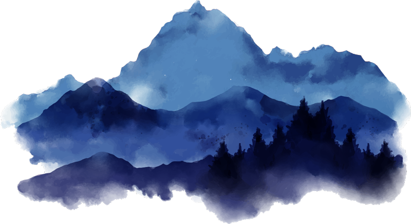 Nature rug paper cut mountains design - TenStickers