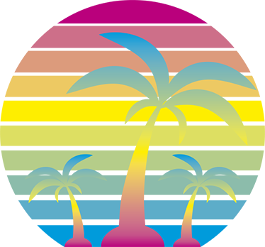 Nature rug 80s vintage sunset design - TenStickers