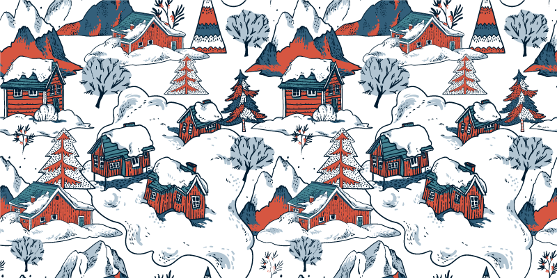 Nature rug polish mountains design - TenStickers