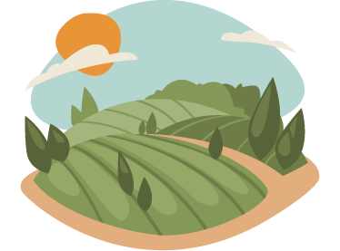 Nature rug with fields illustration - TenStickers