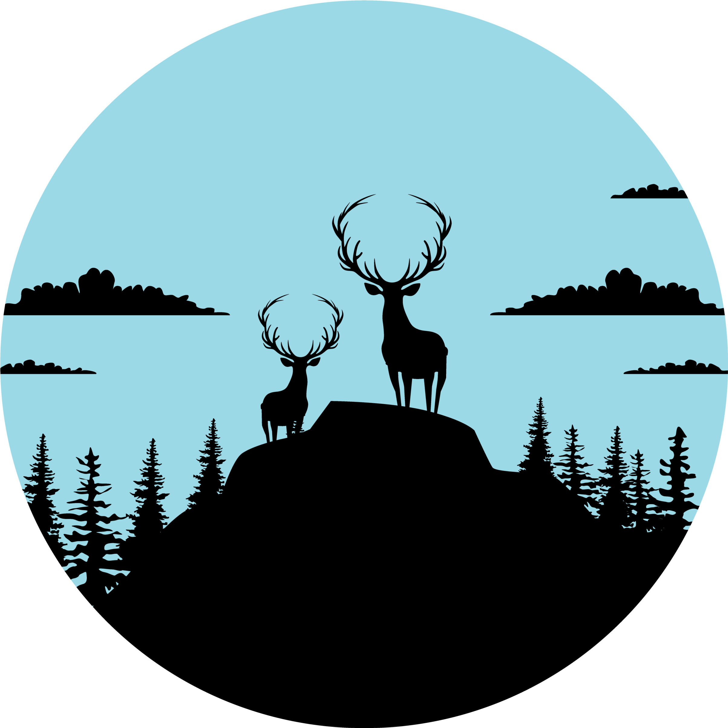 Nature rug mountain with deer design - TenStickers
