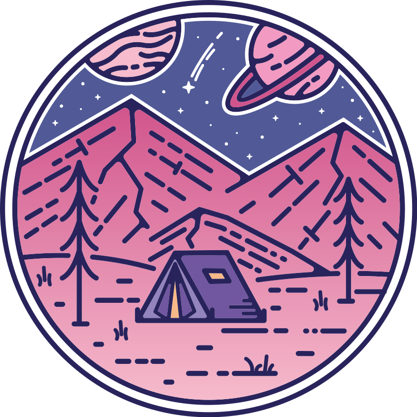 Nature rug in pink mountains - TenStickers