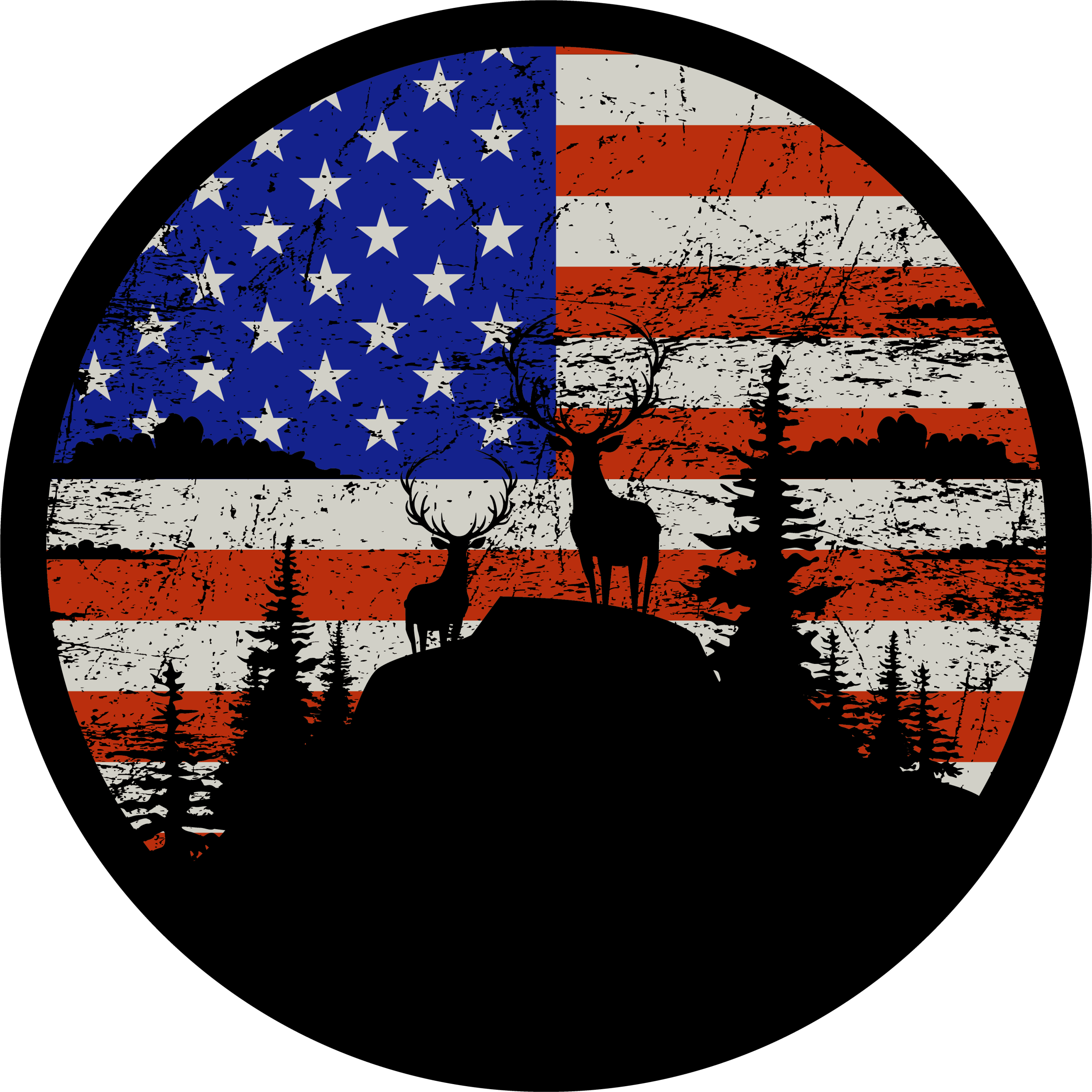 Nature rug with american flag mountain design - TenStickers