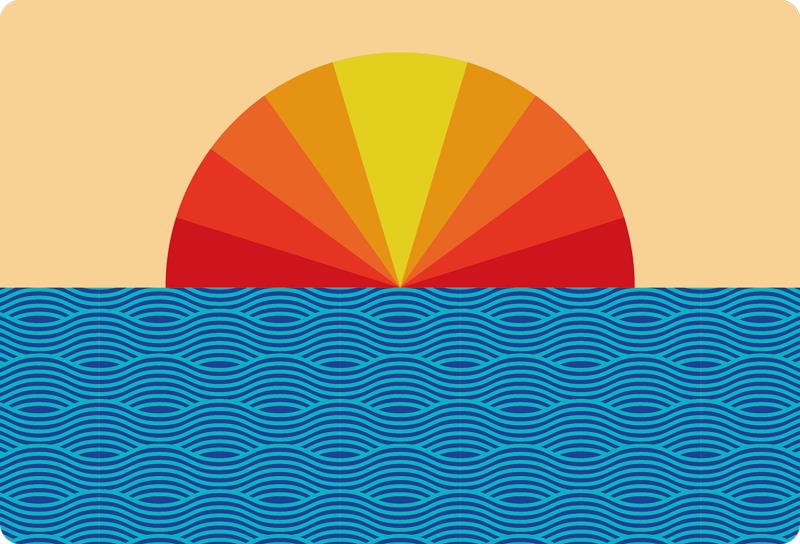 Nature rug vintage sunset laptop - TenStickers