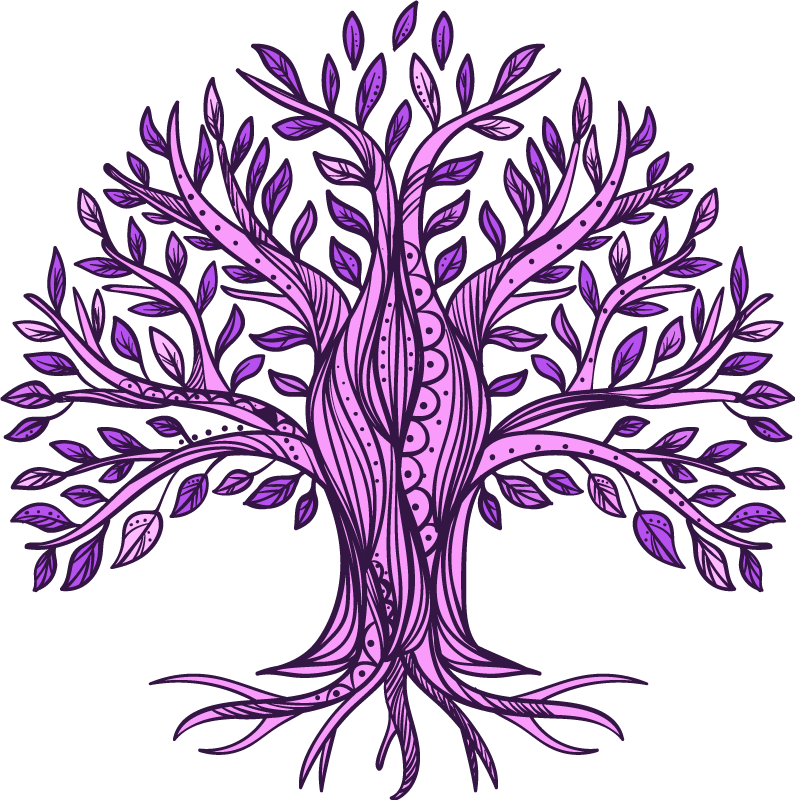 Nature rug tree of life purple design - TenStickers