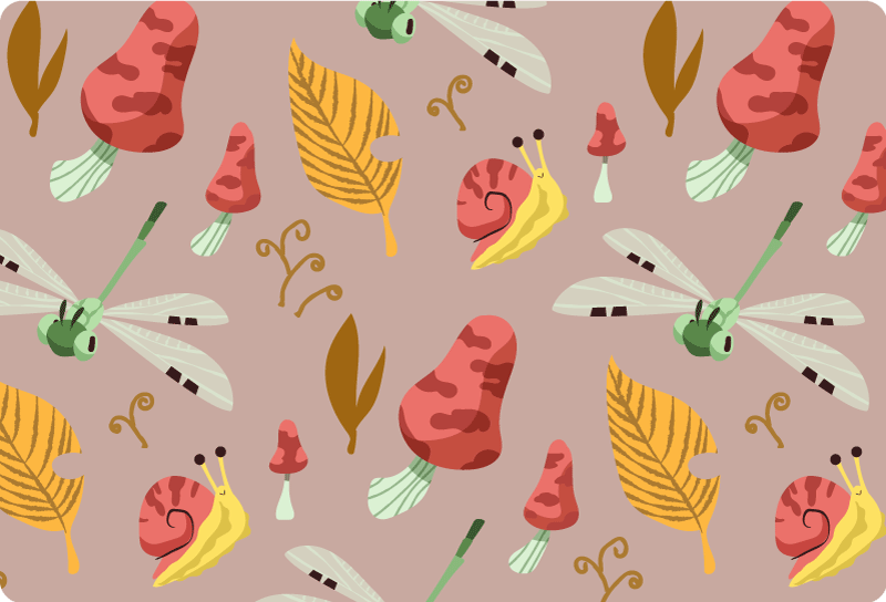 Nature rug with autumn fauna and flora pattern - TenStickers