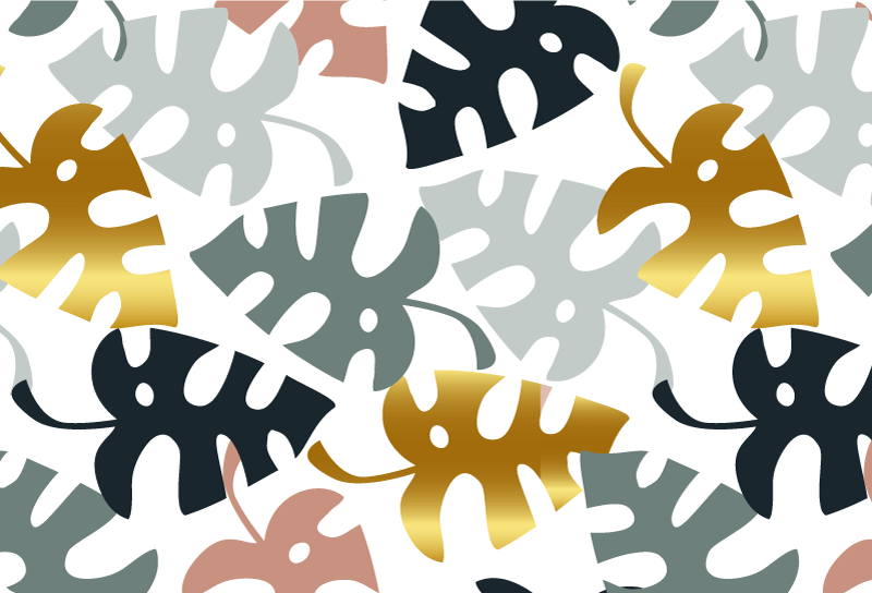 Nature rug with golden and multicolor leaves - TenStickers