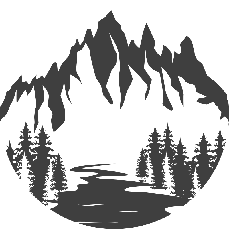 Nature rug mountain landscape silhouette - TenStickers