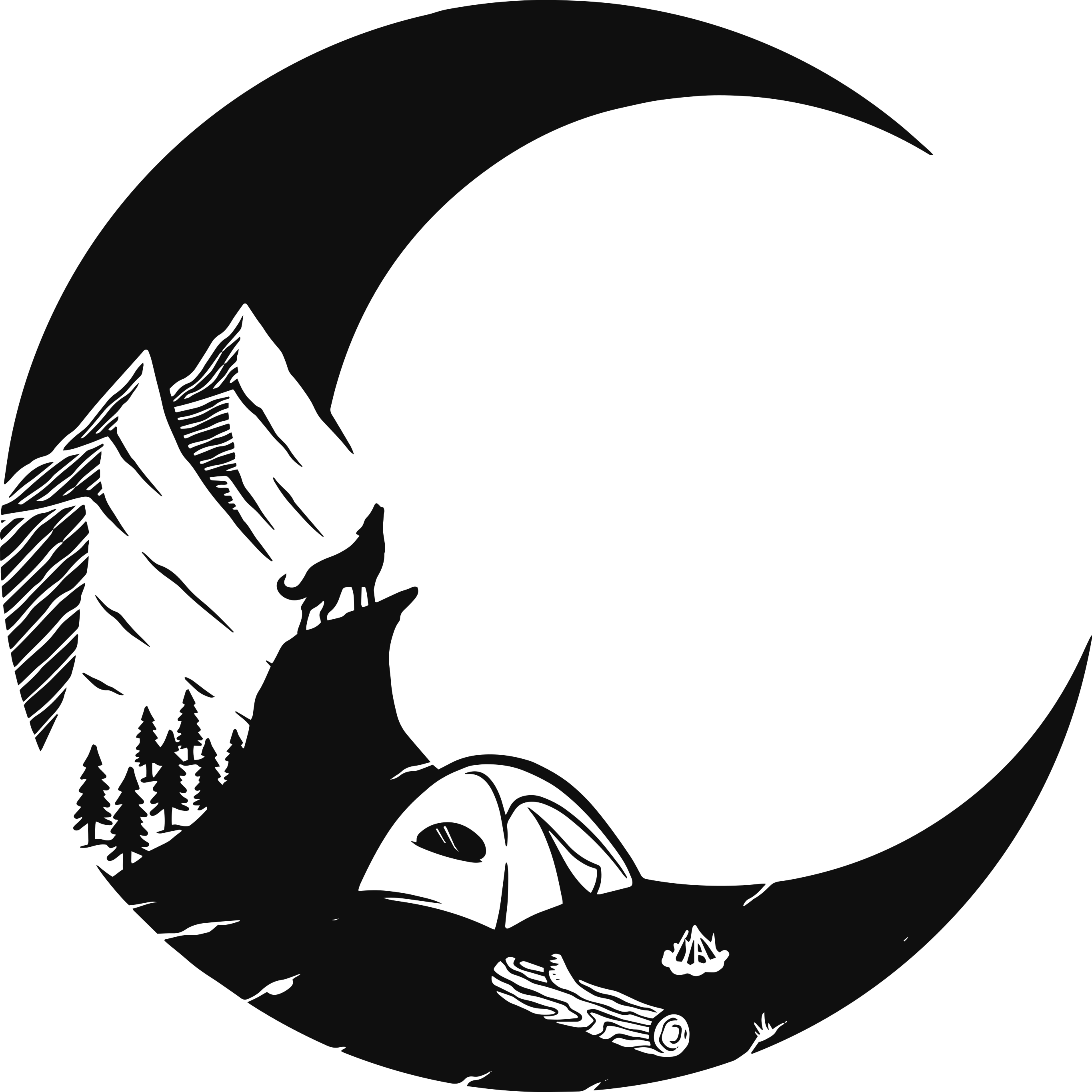 Nature rug mountain camping landscape - TenStickers