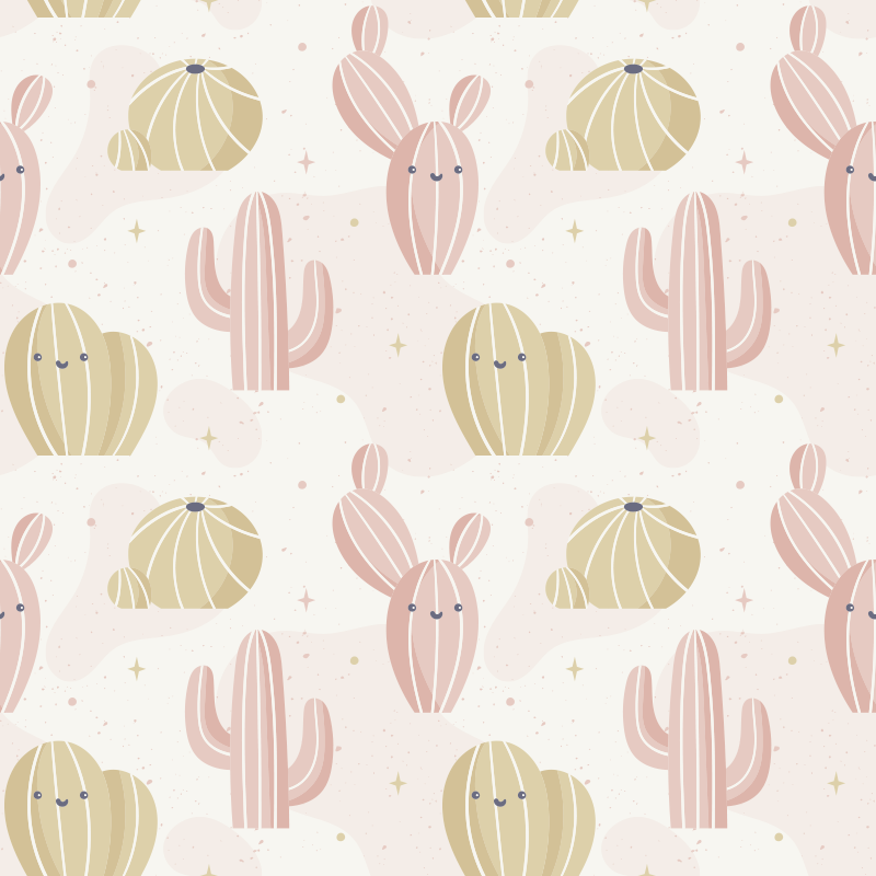 Nature rug with adorable cactus design - TenStickers