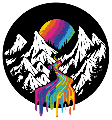 Nature rug rainbow mountain landscape - TenStickers