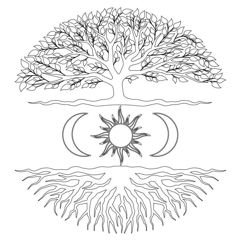 Nature rug tree root structure - TenStickers
